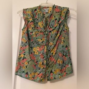 Colorful sleeveless blouse, size 4